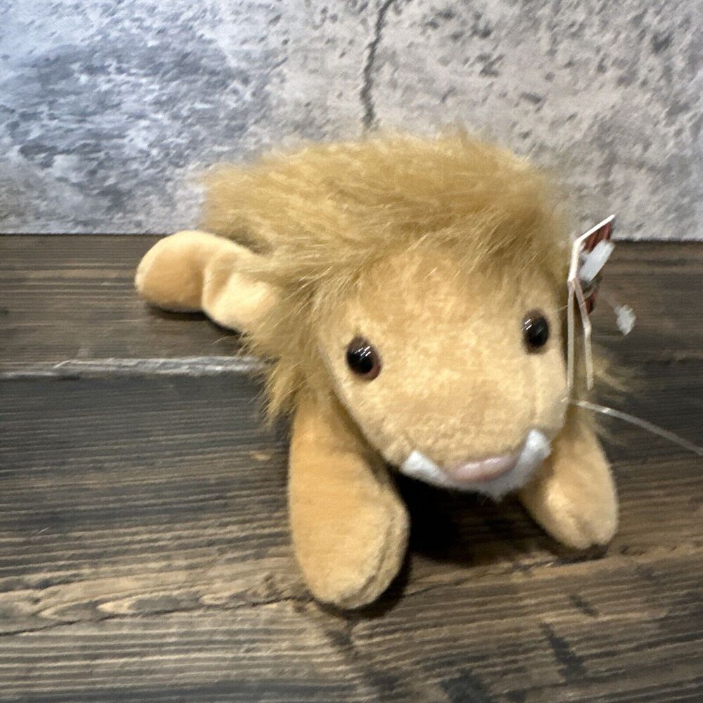 Jungle Beanpals Safari Lion rare 7” 1996 Kellytoy. Plush Toy. Vintage.